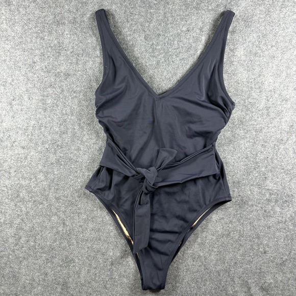 Shade & Shore Other - Shade & Shore Tie-Front One Piece Swimsuit Small Black Cutout Back